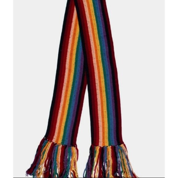 Marc Jacobs Rainbow Knit Wool Fringe Scarf Runway - Picture 1 of 7